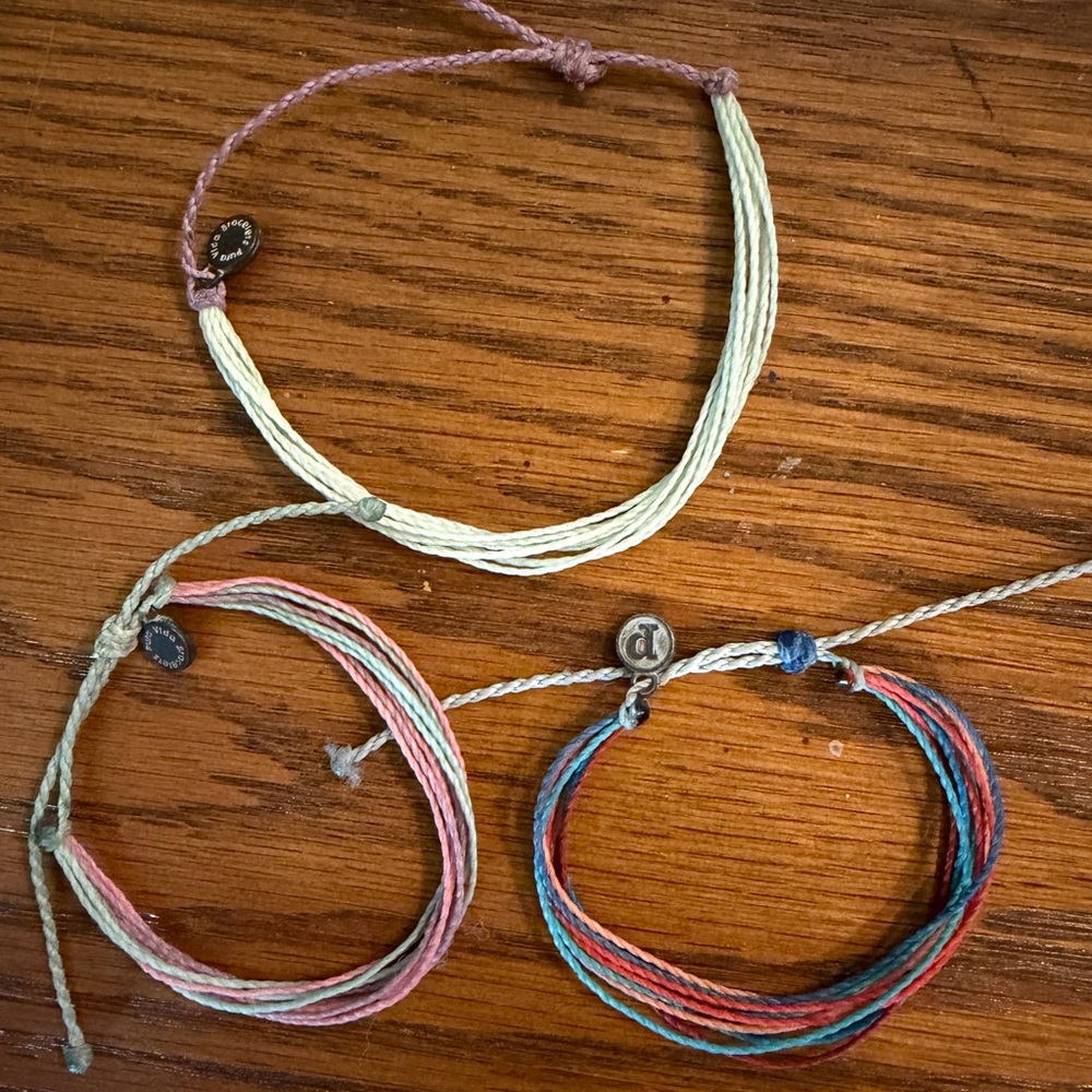 Set of 3 Pura Vida Multicolor String Bracelet Set